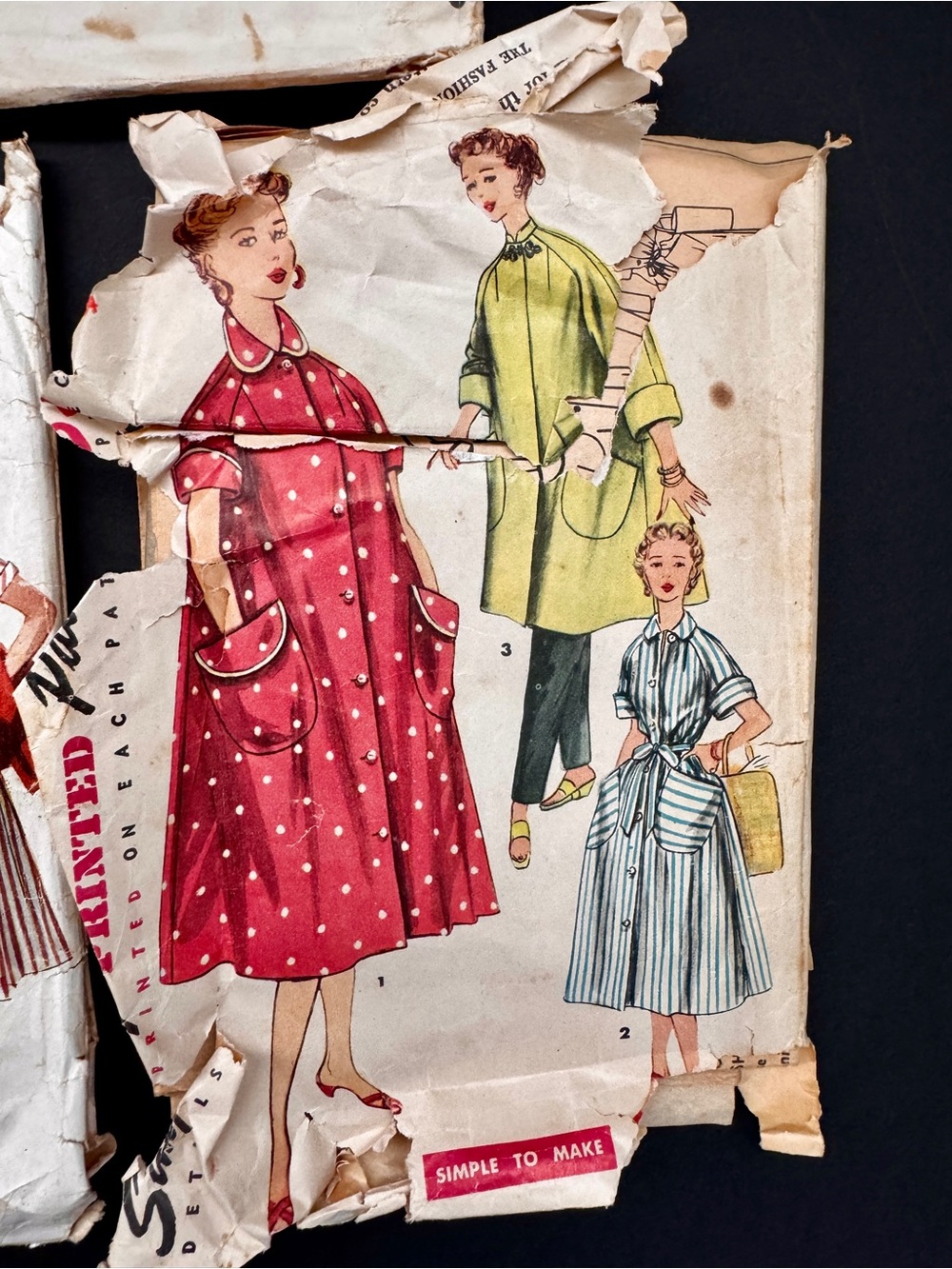 Vtg Sewing Pattern Lot Simplicity Misses Butterick Dresses 50s Sz 12 14 16 Cut - Picture 5 of 11